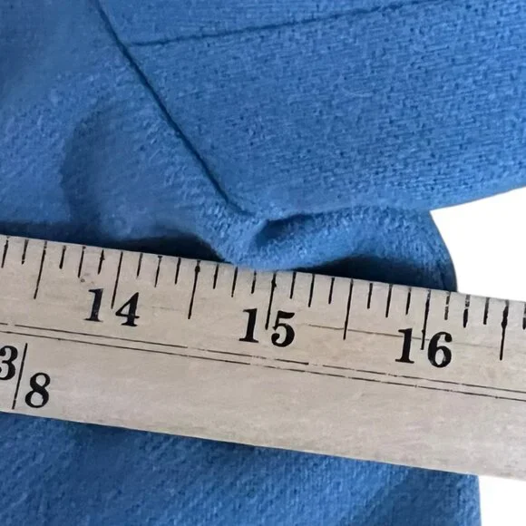 60s Mode Kiddie Coats Light Blue Wool Double-Breasted Coat & Beret Union Made